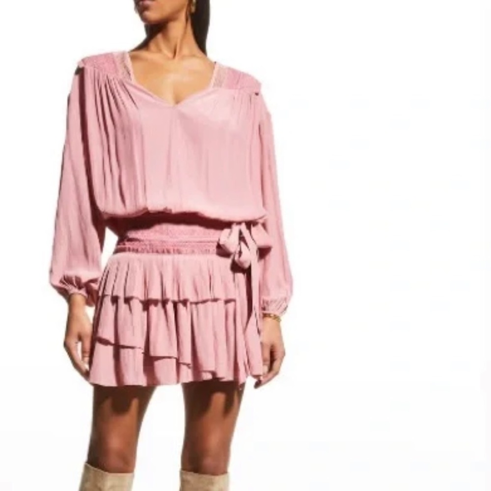 Ramy Brook Leann Embroidered Ruffle Dress